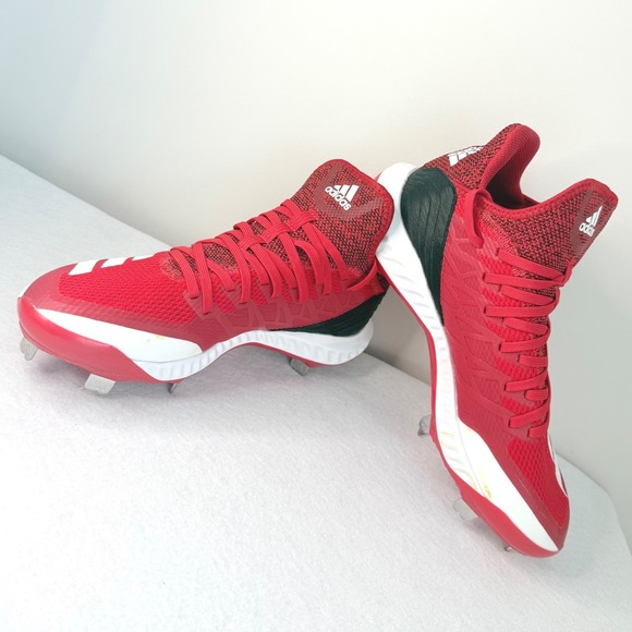 Adidas Icon Bounce Metal Baseball Cleats Red White Men\'s Size 7.5 Spikes main image 11